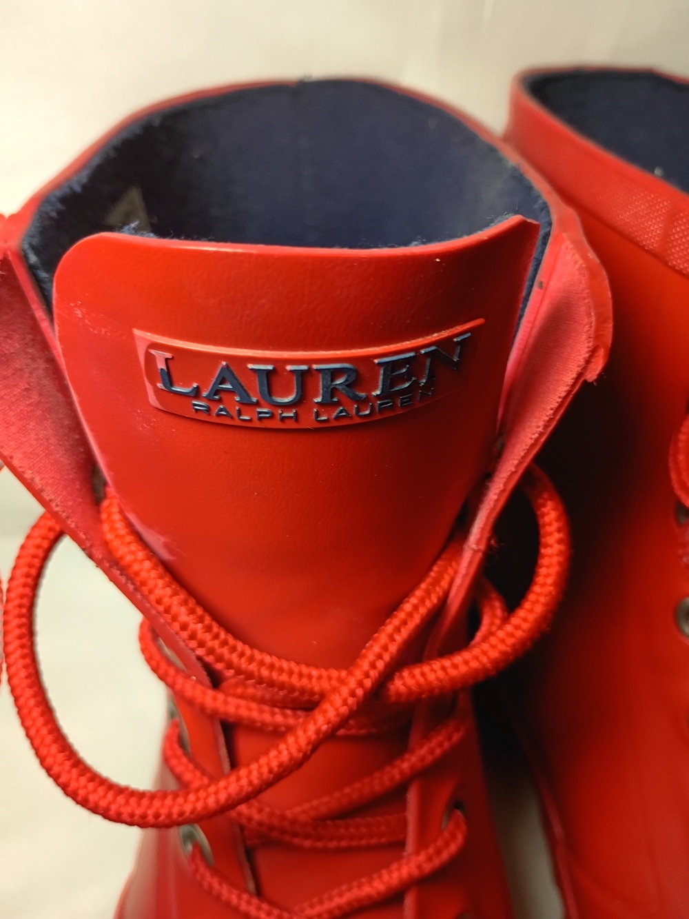 Lauren Ralph Lauren Red Lace-Up Boots